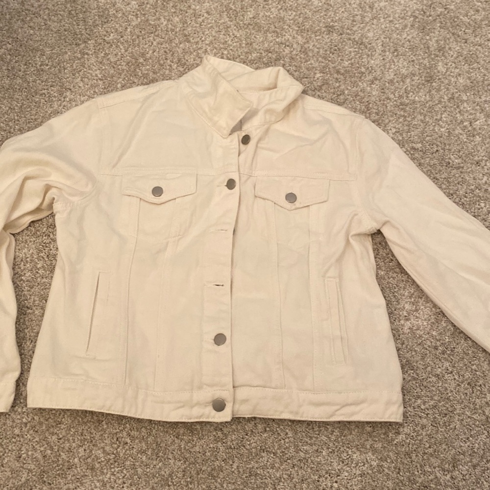 white jean jacket